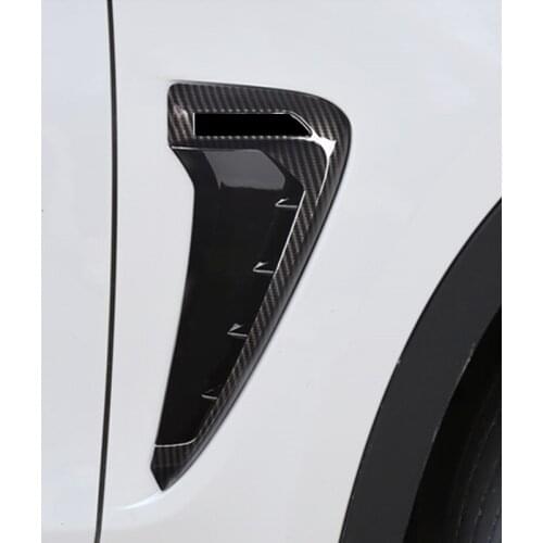Carbon Fiber Color Car Both Side Leaf Plate Fender Decoration Air Vent Cover For BMW X5 F15 2014-18 Exterior Accessorie Decals