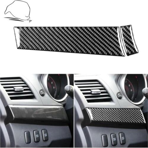 For Mitsubishi Lancer GT GTS ES DE 2008-2015 Carbon Driver Side Dash Trim Sticker Dashbord Modified Strip Cover Car Accessories