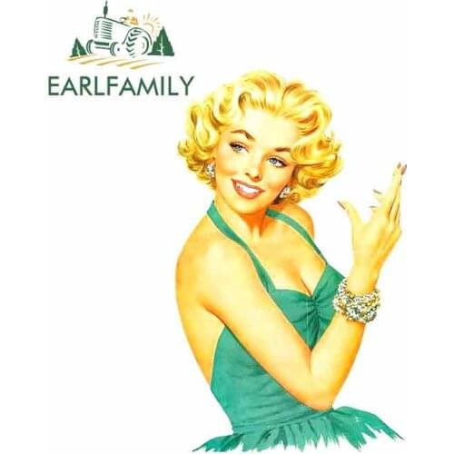 EARLFAMILY Retro Pin up Girl Locker Toolbox Stickers Laptop Car Truck Bike Blonde Beauty Car Stickers