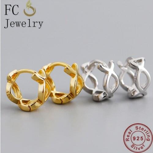FC Jewelry 925 Silver Small Gold Color Infinity Love Forever Piercings Hoop Earring For Women Ear Boucles D oreille 2020 Fashion