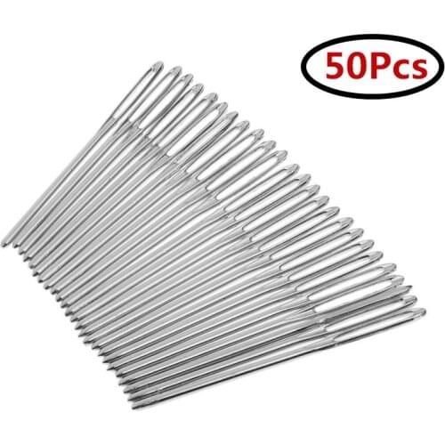 Hand Sewing Needles, 50PCS 6cm Blunt End Needles Large Eyes [Very Useful for Stitching Leather] AA7378