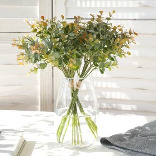 Eucalyptus Artificial Plant Plastic Leaf Flower Arrangement Accessories Photo Props Bonsai Craftsmanship Wedding Home Decoration