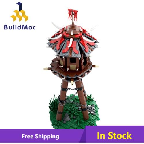 MOC Devils Bricks Tower Fantasy Orc`s Tower City Village Hunter Beast Architecture Mini Blocks Model Building Bricks