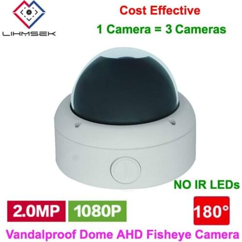 Lihmsek 180 Degree 2.0 Megapixel Indoor Vandal-proof Dome Camera HD AHD Fisheye Camera 2mp 1080P with 1.5mm Wide Angle Lens