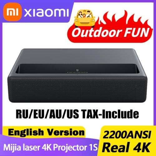 Xiaomi Mijia Laser Projector TV 4K 1S 2000ANSI Lumens 3840*2160P 150Inch HDR10 2GB+16GB ALPD3.0 Android WIFI Home Heater Beamer