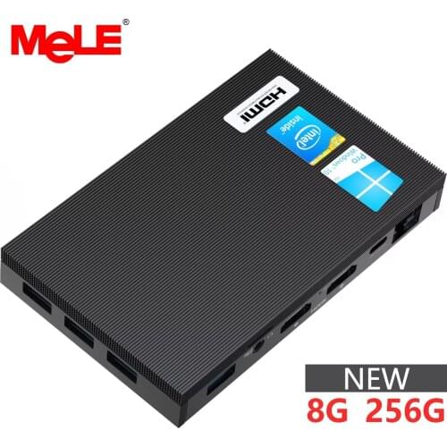 MeLE Fanless 4K Mini PC Intel Celeron J4125 Quad Core 8GB 256GB Windows 10 Desktop Computer Dual HDMI 2.4G/5G Dual-band WiFi SSD