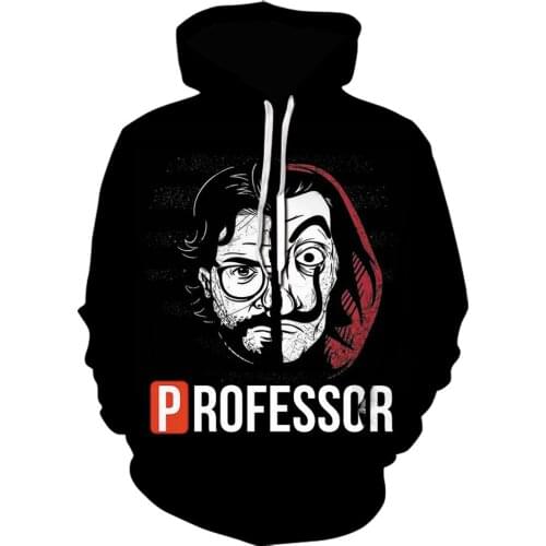 La Casa De Papel Money Heist House Of Paper Fashion Hip Hop Hoodies 3D Printed Mens Hoodies Pullover spring Hoody Tracksuits