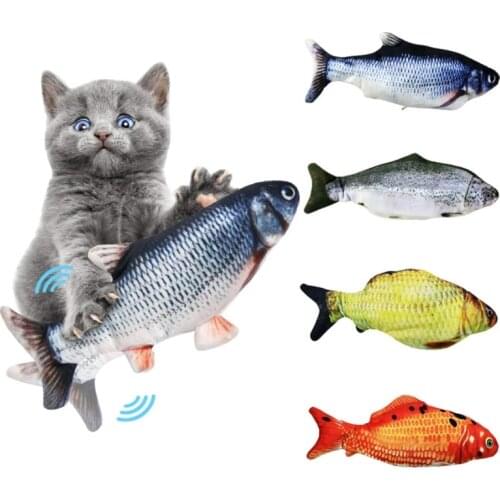 Pet Soft Electronic Fish Shape Cat Toy Electric USB Charging Simulation Fishs Toys Funny Cats Chewing PlayingSuppliesDropshiping