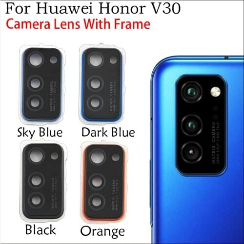 New Rear Camera Glass Lens Cover With Frame Holder with Sticker For Huawei Honor View 30 / Honor V30 Replacement Spare Parts