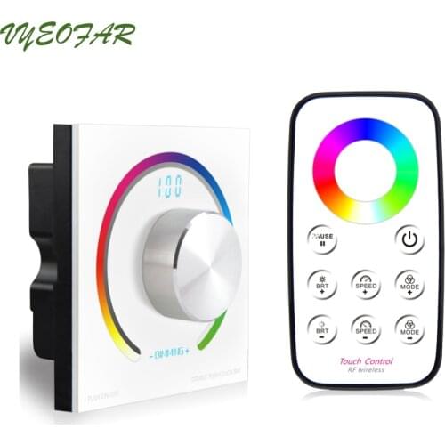New Led RGB Strip Controller DC Input 4A 3 Channel Wall Mount Digital Display 5050 3528 String Tape CCT Dimmer With RF Remote