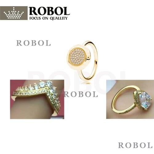 PDB JZ 12 Original Brand 100% 925 sterling silver ring engraved with sparkling logo love heart diamond ring Feather female ring