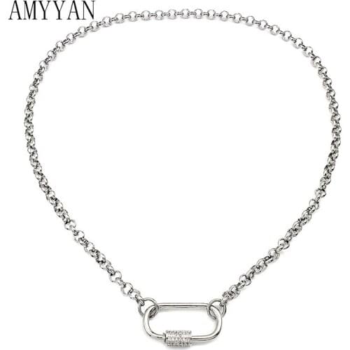 Punk Choker Necklace Statement Necklace Big Silver Color Thick Chain Link Trendy Necklace for Women Jewelry