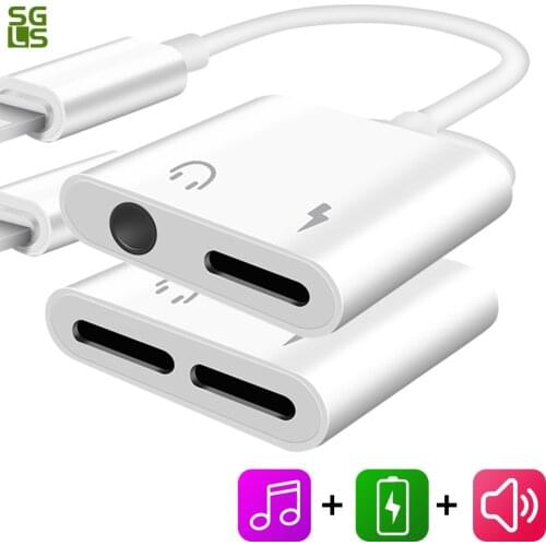 2 In 1 Adapter AUX Charging Lighting To 3.5mm Cable Splitter For Apple IPhone 11 12 XS MAX XR X 7 8 Plus Aux Cable Splitte