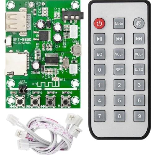 FULL-Bluetooth 4.2 Decoder Board Audio Decoder Module MP3 Multi-Format Playback FM Radio 5V12V Power Supply APP Control