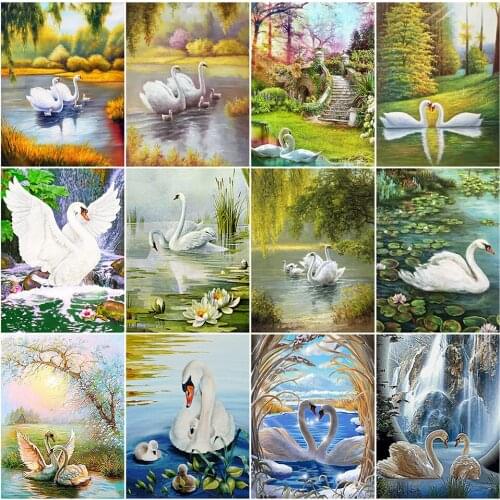 Full Round 5D Diamond Painting Animal Diamond Mosaic Swan Rhinestones Embroidery DIY Needlework New Arrival Decor For Home