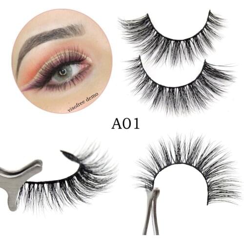 Visofree Eyelashes Natural False Eyelashes Fake Lashes Long Makeup 3D Mink Lashes Eyelash Extension Mink Eyelashes for Beauty