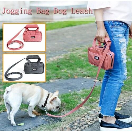 Pet Leash Bag For DailyTraining Walking Dog Puppy Walking Leash with Functional Carrier Bag Set for Poopbag or Treat Bag