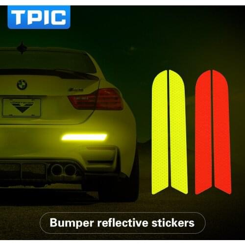 TPIC Reflective Warning Strip Truck Night Driving Safety Wheel Eyebrow Decor Luminous Stickers For BMW Universal Car Styling