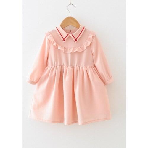 2019 spring children girls dress clothing Kids new fashion long sleeve ruffles chiffon princess dress for girls 3-8 years