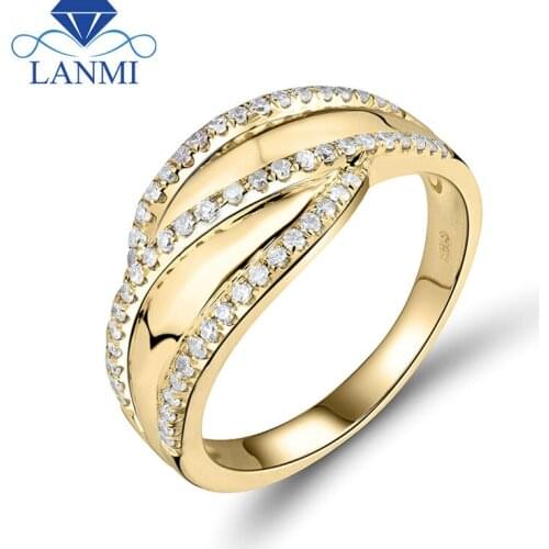 Solid 18Kt Yellow Gold Natural Diamond Vintage Wedding Band Ring for Wedding Loving Jewelry Gift