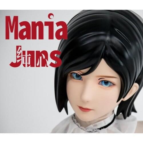 Xiao M) Full Head Hard Wig Resin Cosplay Japanese Character Animego Crossdress Solid Hair Kigurumi Mask