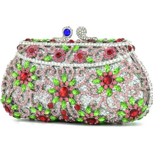 XIYUAN Women Evening bags Day Clutches Prom clutch Bag Banquet Handbag With Chain Shoulder Bag Wedding Party Clutch Purse silver