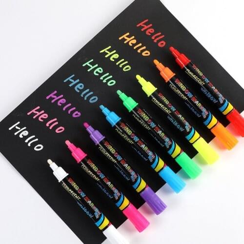 8 Colors white board maker pen erasable glass ceramics maker pen easy erasing white board whiteboard marker liquid chalk marker
