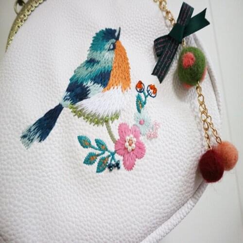2021 Fashion New Arrival Animal Mori Pearl Tassel Flower Leather Chain Wood Hasp Bird Beaded Women Crossbody Shoulder Bag