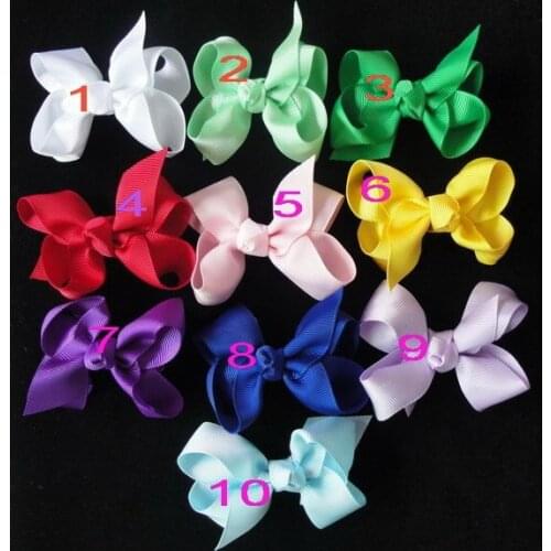 50PCS girls' hairpin Bows high quality 3'' Baby Hair bow grosgrain ribbon bows hairband colorful best quality