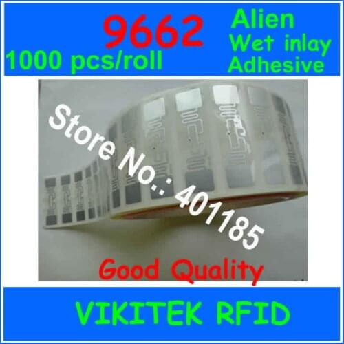Alien authoried 9662 1000pcs per roll Wet inlay sticker UHF RFID 860-960MHZ Higgs3 EPC C1G2 ISO18000-6C can be used for RFID tag