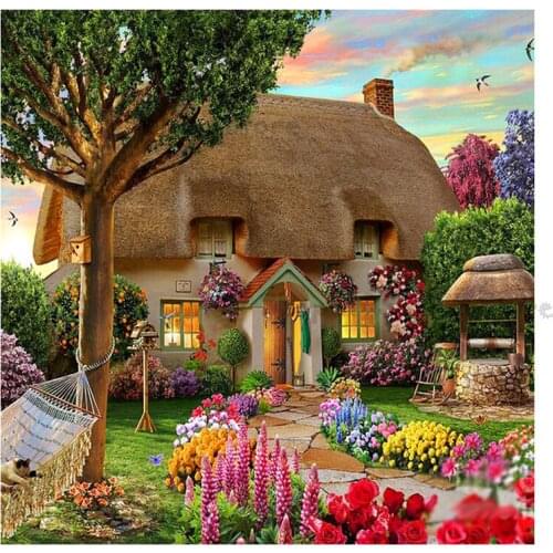 Diamond painting Dream Cottage Diy Diamond Drawing crafts Needlework square drill diamond Mosaic pasted embroidery GG4339