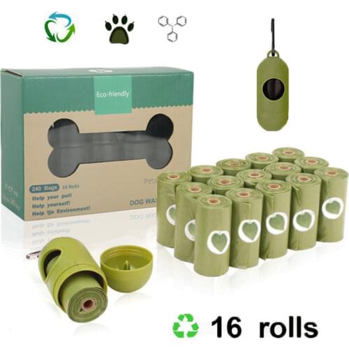 Biodegradable Dog Poop Bag Portable Eco-Friendly Pet Waste Bags Dispenser Outdoor Carrier Garbage Bags Dog walking Supplies