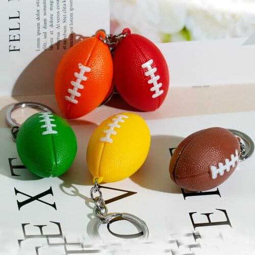 3 Pieces/batch Simulation Rugby Keychain Mens Sports Ball Charm Keychain Friends Holiday Gift Keychain Accessories Car Keychain