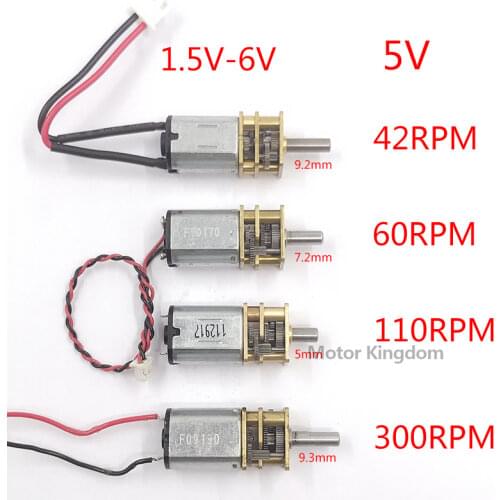 Small mini N20 Full Metal Gear Motor DC 3V -6V 5V 42RPM 60RPM 110RPM 300RPM Slow Speed High torque motor DIY hobby toy
