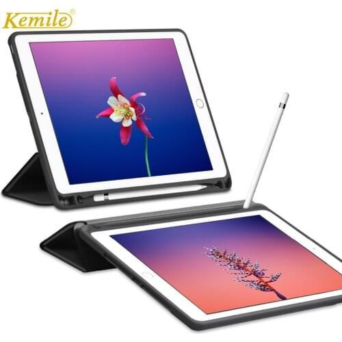 Case For ipad 2018 9.7 inch,Kemile Ultra Slim W Apple Pencil Holder Stand Smart Cover For New iPad 2017 9.7 A1893 A1954 Case