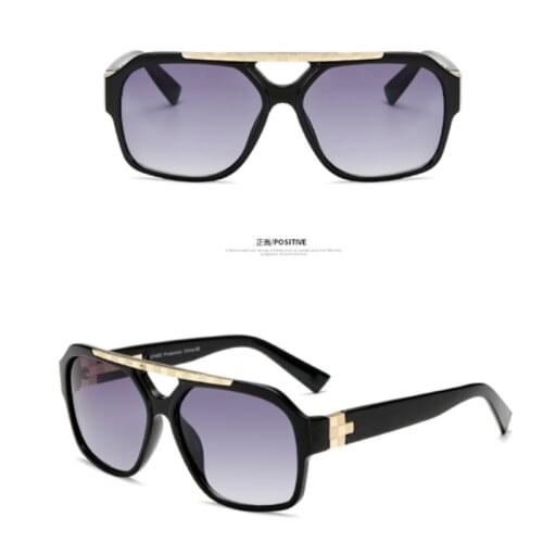 Black metal square sunglasses for women Designer glasses are suitable for both men and women Low price wholesale