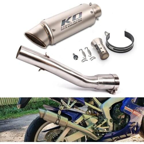For Yamaha YZF-R1 1998-2003 Slip-on Exhaust Motorcycle Mid Pipe 51mm Muffler Removable DB Killer Escape Stainless Steel Carbon