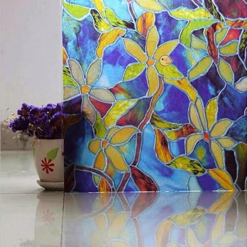 Electrostatic frosted stained glass sticker sunscreen anti-peeping bathroom bedroom Shading European Art Sticker