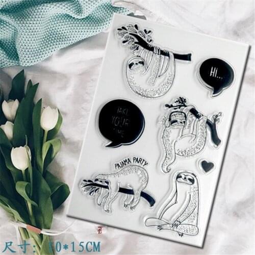 Sloth Scrapbook DIY photo cards account rubber stamp clear stamp transparent stamp 10x15cm CS013