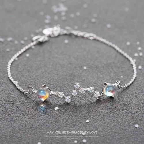 Moonstone Great Dipper Bracelet Woman Friends Design Student Korean Simple Cute Bracelet Gift