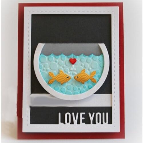 Love Fish Tank Metal Cutting Die Silver Stencil For Scrapbooking Album Photo Paper Card Craft Fun New 2019 Embossing Template