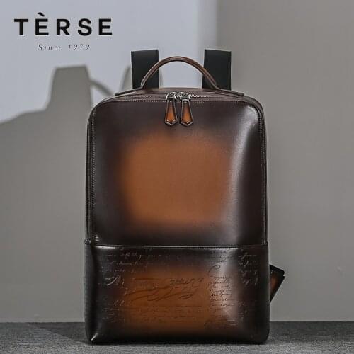 Mens Backpack Genuine Leather Fashion Style Back Bag Handmade Vintage Casual Travel Bag LN9693-1
