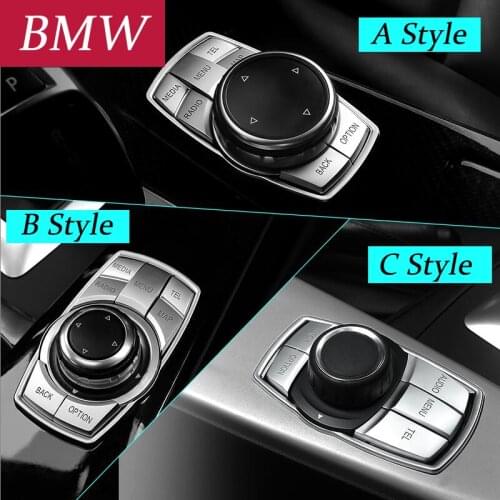 Center control multimedia keys button sticker ABS Chromium covers For BMW X1 X3 X4 X5 X6 1 2 3 5 7 series GT E36 E60 E90 F10 F30