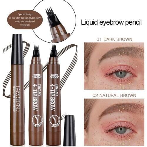New Eyebrow Pen Waterproof Fork Tip Eyebrow Tattoo Pencil Long Lasting Professional Fine Sketch Natural Wild Eyebrow Pencil
