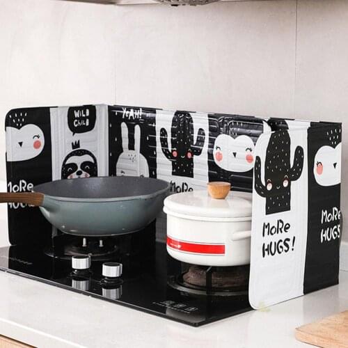 New Kitchen Gadgets Stove Oil Printing Aluminum Foil Baffle Anti-splash Heat-resistant Panel Home Kitchen Cooking Tools