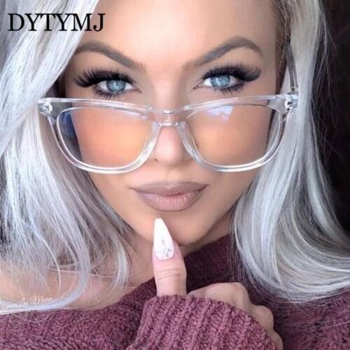 DYTYMJ Anti Blue Light Glasses For Women Trends Transparent Square Women Glasses Frames Vintage Prescription Optical Eyeglasses