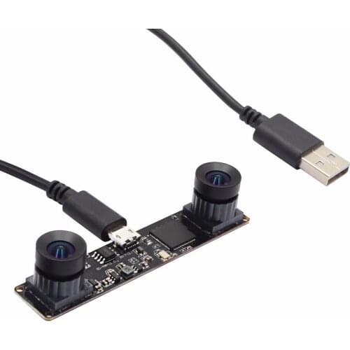 OV9750 Sensor 960P Synchronous Dual Lens USB Camera MJPEG 60fps Stereo Mini Board Camera Module Free Driver with M12 lens