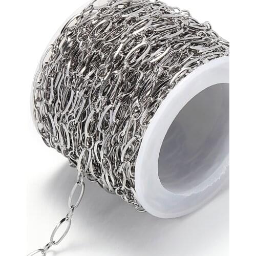 1meter Necklace Chain for Jewelry Making Stainless Steel Oval Rolo Cable Bulk Link Chain DIY Bracelet Accessories Supplies