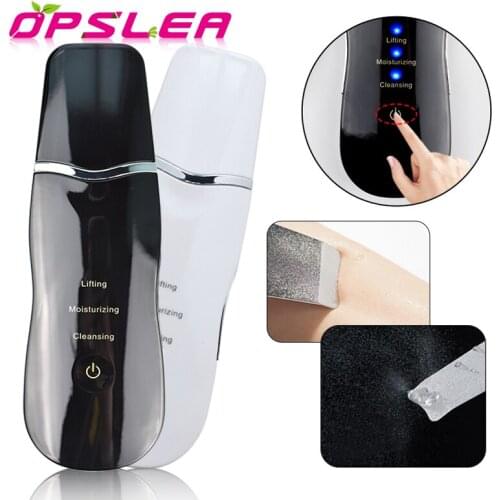 Rechargeable Ultrasonic Skin Scrubber Face Lifting Peeling Vibration Blackhead Removal Exfoliating Pore Facial Cleaning Machine