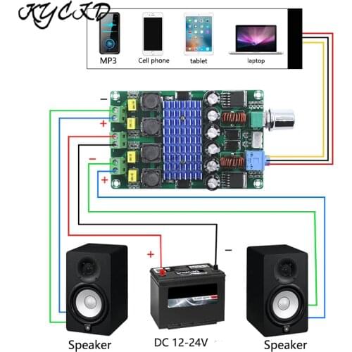 TPA3116D2 Digital Amplifier Board 50W*2 2.0 CH DC 12-24V Power AMP Stereo Audio AMP Volume Control For Professional Speaker